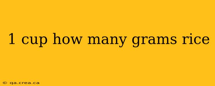 1 cup how many grams rice