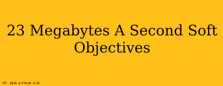 23 Megabytes A Second Soft Objectives