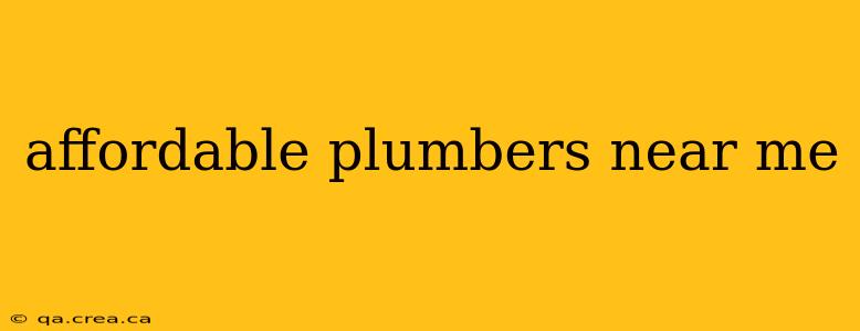 affordable plumbers near me