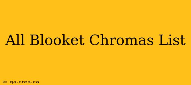 All Blooket Chromas List