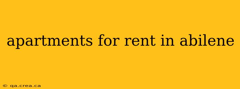 apartments for rent in abilene