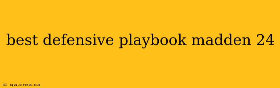 best defensive playbook madden 24