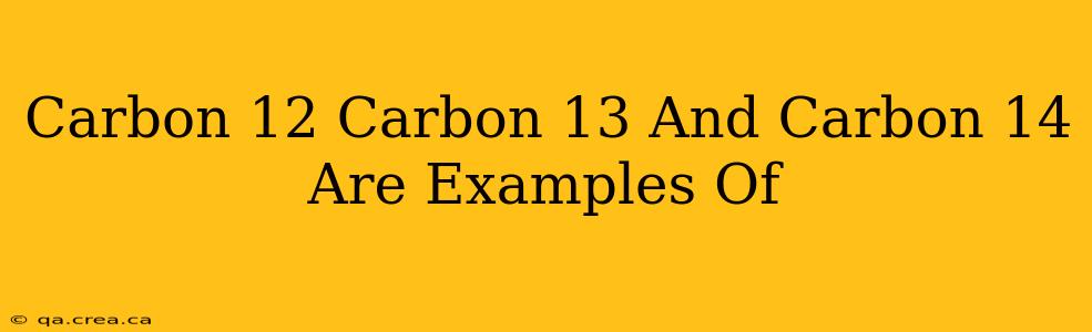 Carbon 12 Carbon 13 And Carbon 14 Are Examples Of