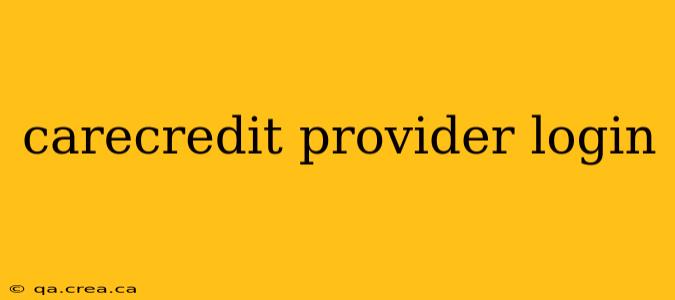 carecredit provider login