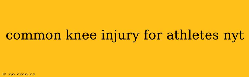 common knee injury for athletes nyt