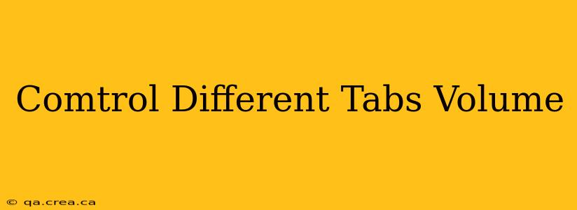 Comtrol Different Tabs Volume