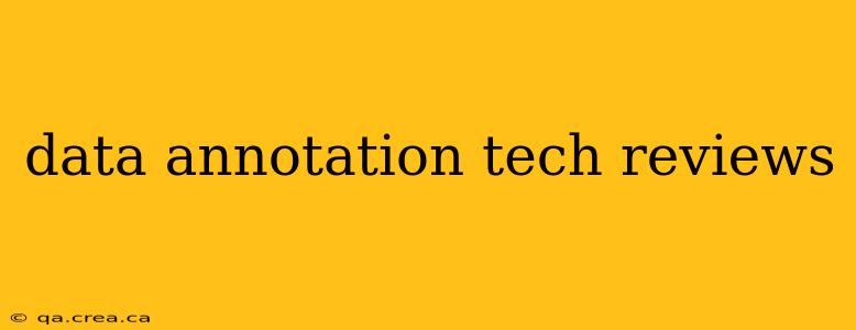 data annotation tech reviews
