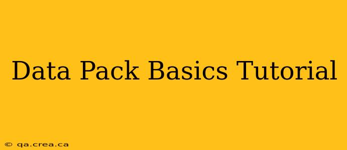 Data Pack Basics Tutorial