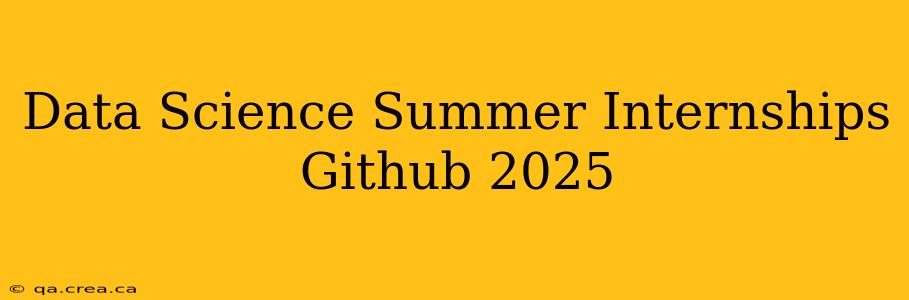 Data Science Summer Internships Github 2025