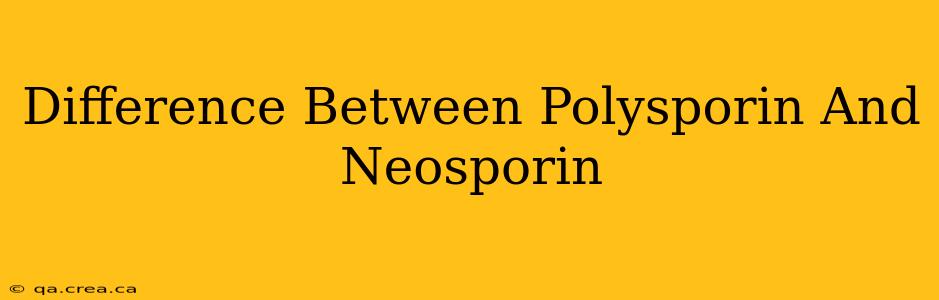 Difference Between Polysporin And Neosporin
