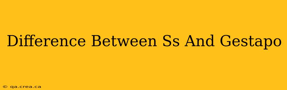 Difference Between Ss And Gestapo