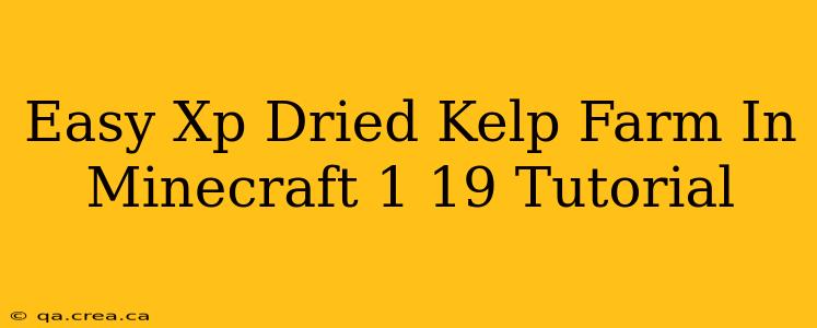 Easy Xp Dried Kelp Farm In Minecraft 1 19 Tutorial