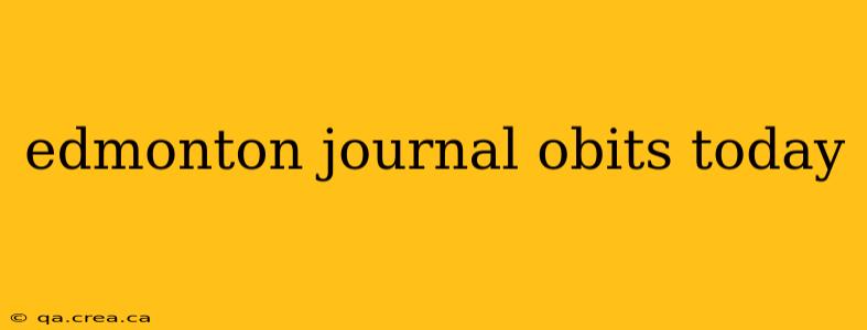 edmonton journal obits today