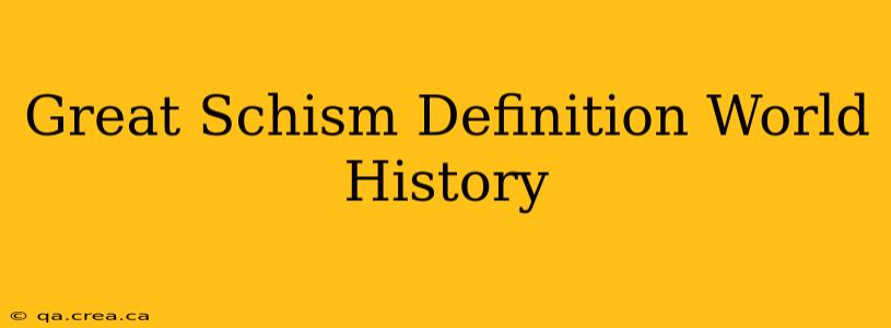 Great Schism Definition World History