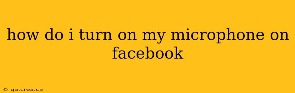 how do i turn on my microphone on facebook