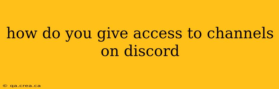 how do you give access to channels on discord