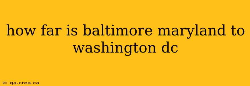 how far is baltimore maryland to washington dc