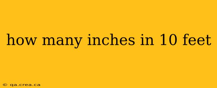 how many inches in 10 feet
