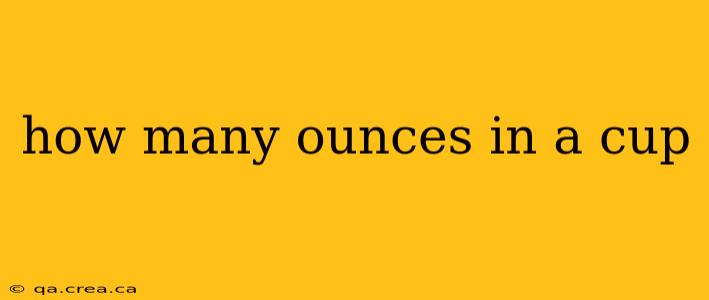 how many ounces in a cup