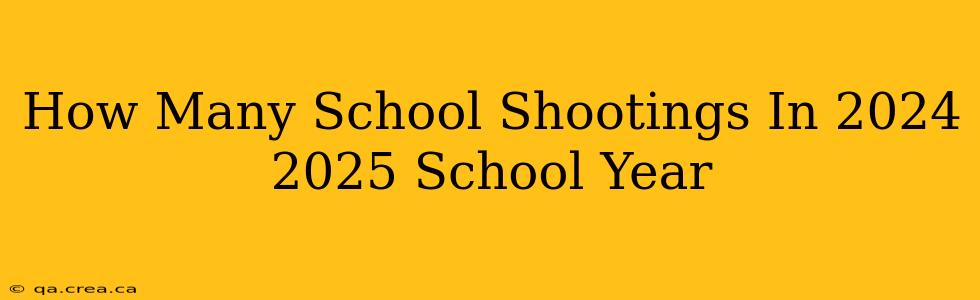How Many School Shootings In 2024 2025 School Year