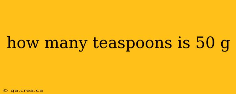 how many teaspoons is 50 g