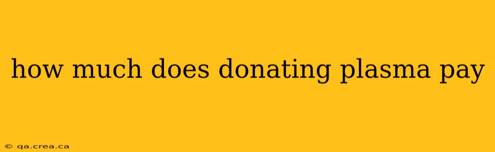 how much does donating plasma pay
