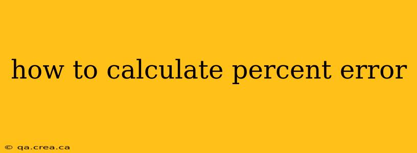 how to calculate percent error