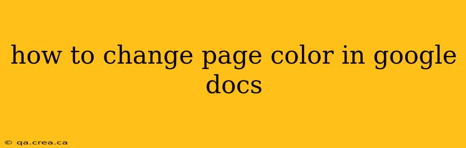 how to change page color in google docs