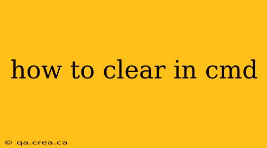how to clear in cmd
