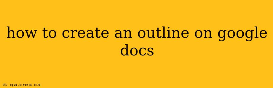 how to create an outline on google docs