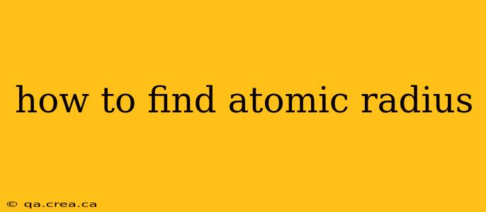 how to find atomic radius