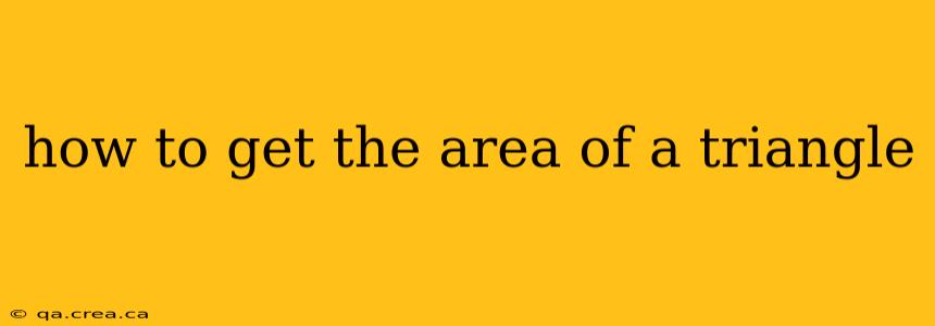 how to get the area of a triangle