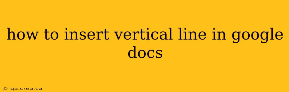 how to insert vertical line in google docs