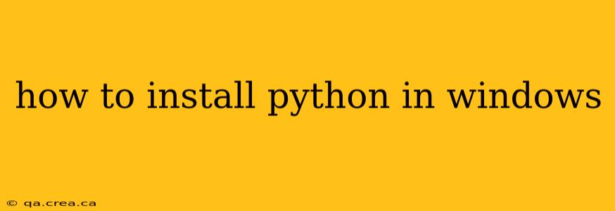 how to install python in windows