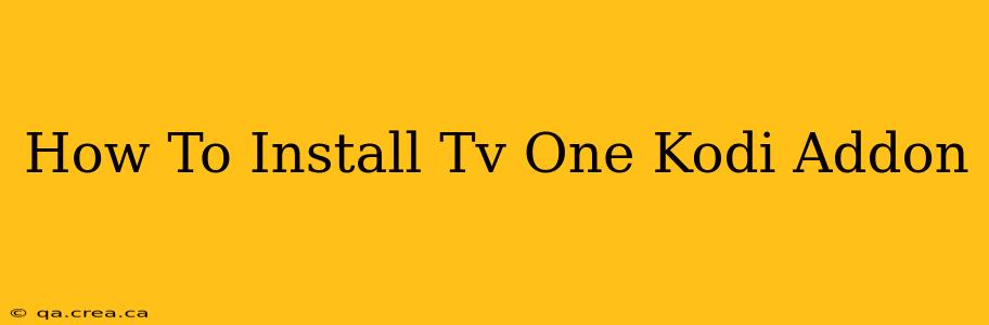 How To Install Tv One Kodi Addon