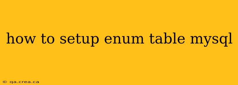 how to setup enum table mysql
