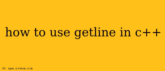 how to use getline in c++