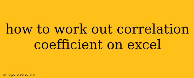 how to work out correlation coefficient on excel