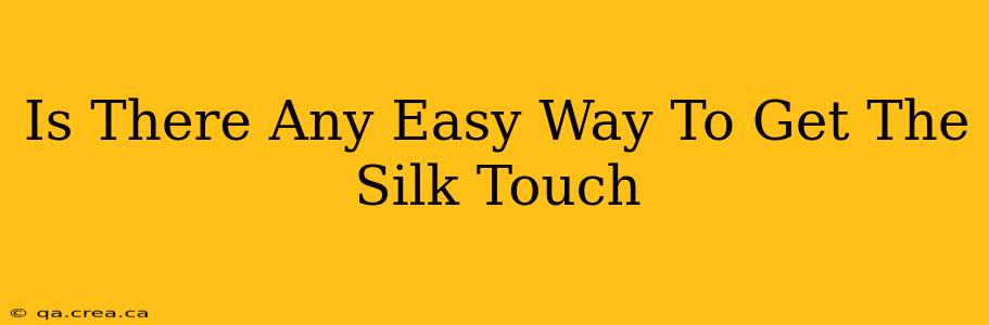 Is There Any Easy Way To Get The Silk Touch