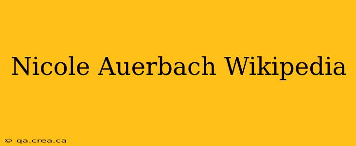 Nicole Auerbach Wikipedia