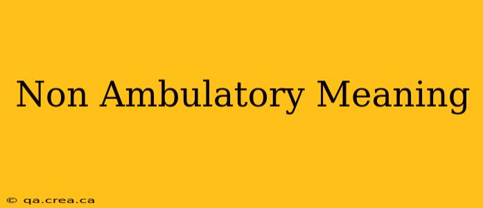 Non Ambulatory Meaning