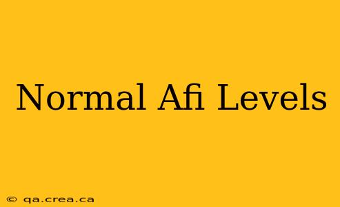 Normal Afi Levels