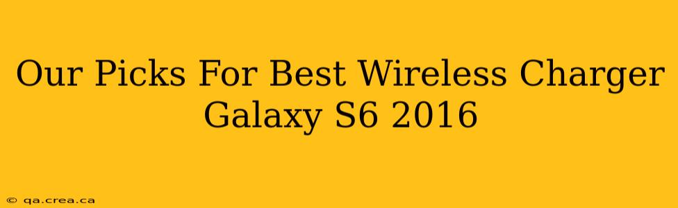 Our Picks For Best Wireless Charger Galaxy S6 2016