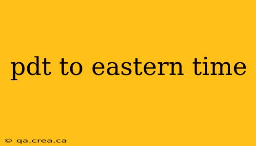 pdt to eastern time