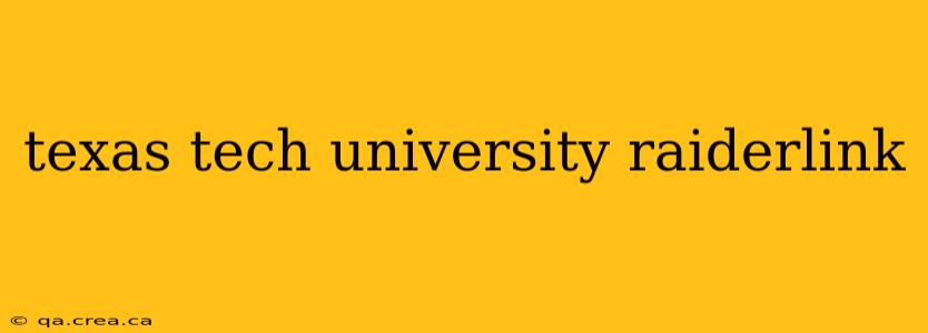 texas tech university raiderlink