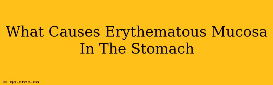 What Causes Erythematous Mucosa In The Stomach