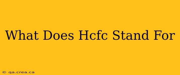 What Does Hcfc Stand For