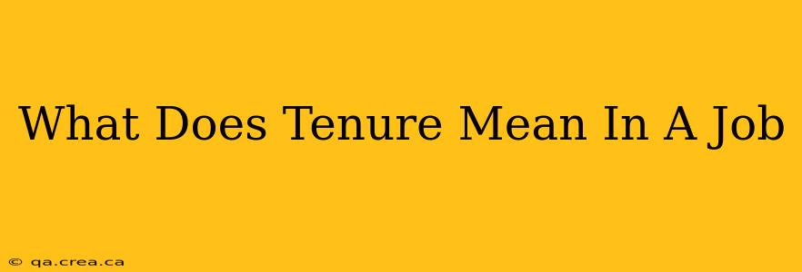 What Does Tenure Mean In A Job