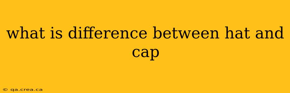 what is difference between hat and cap
