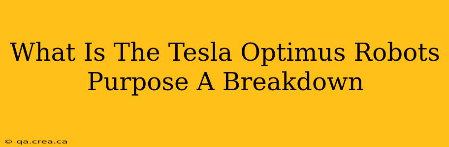 What Is The Tesla Optimus Robots Purpose A Breakdown